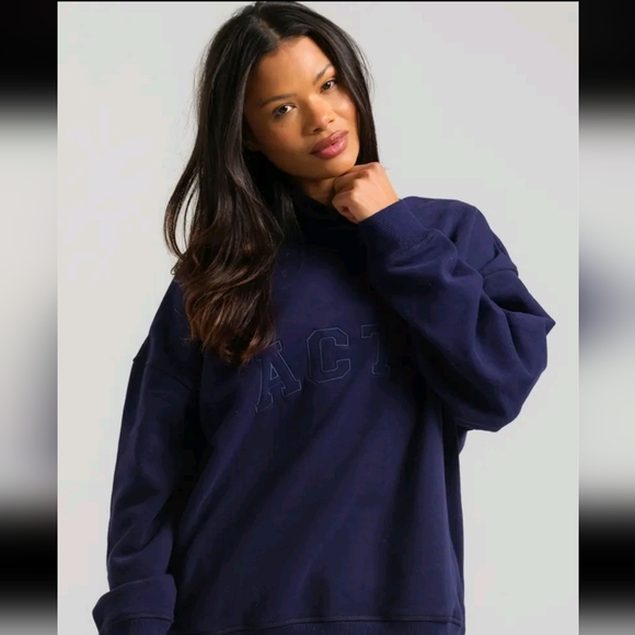 ACTA Essential Mock Neck Fleece NAVY - Picture 2 of 3